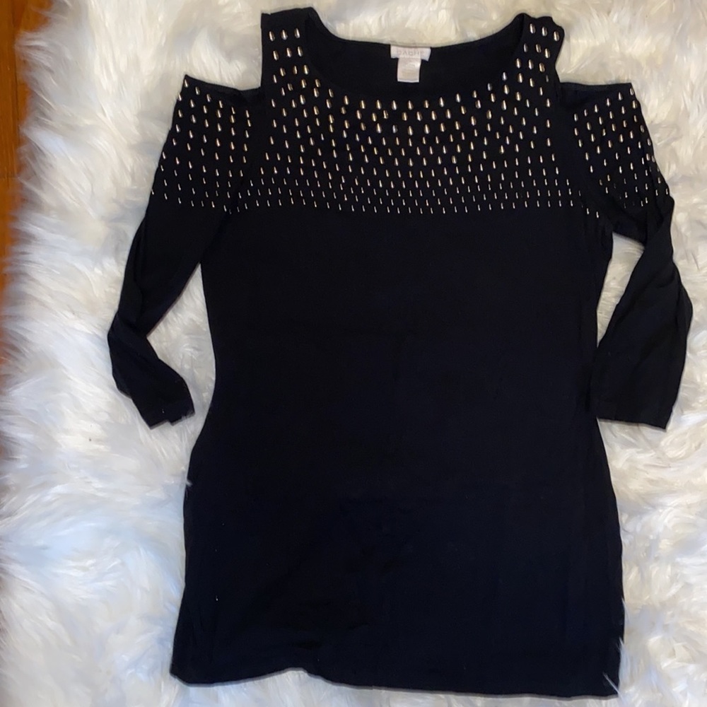 CACHE black and gold studded tunic szM